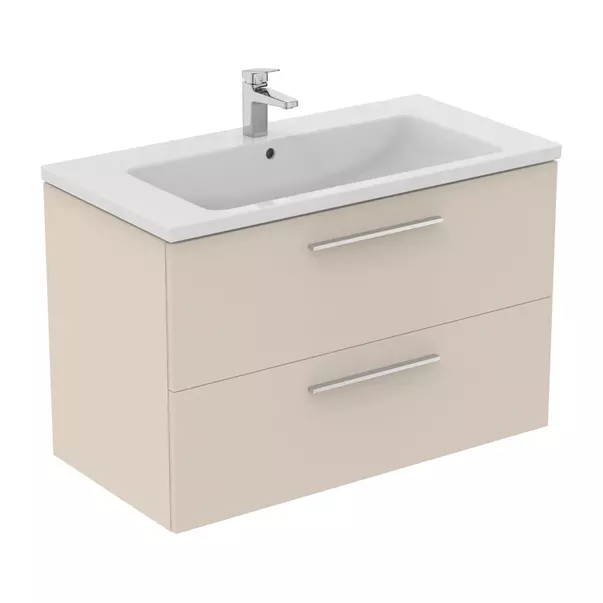 Dulap baza suspendat Ideal Standard i.life B bej nisipiu mat 2 sertare 100 cm [8]