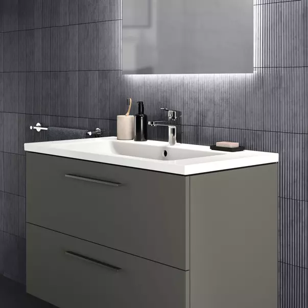 Dulap baza suspendat Ideal Standard i.life B gri quartz mat 2 sertare 100 cm [4]
