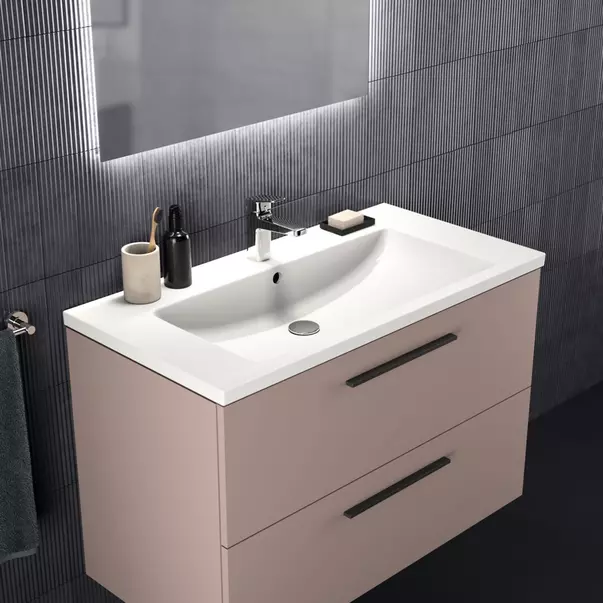  Dulapuri baie - Dulap baza suspendat Ideal Standard i.life B gri - bej mat 2 sertare 100 cm