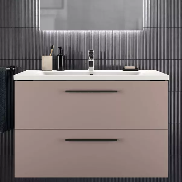 Dulap baza suspendat Ideal Standard i.life B gri - bej mat 2 sertare 100 cm [3]