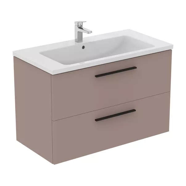 Dulap baza suspendat Ideal Standard i.life B gri - bej mat 2 sertare 100 cm [7]