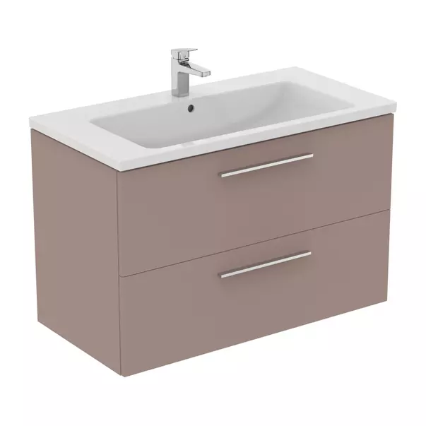 Dulap baza suspendat Ideal Standard i.life B gri - bej mat 2 sertare 100 cm [8]