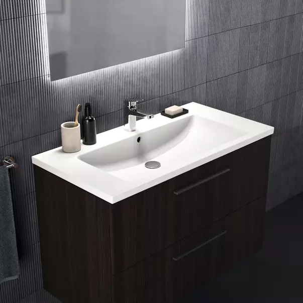  Dulapuri baie - Dulap baza suspendat Ideal Standard i.life B finisaj stejar cafeniu 2 sertare 100 cm