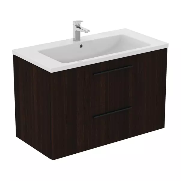 Dulap baza suspendat Ideal Standard i.life B finisaj stejar cafeniu 2 sertare 100 cm [8]