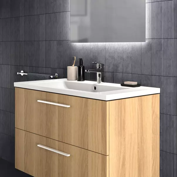 Dulap baza suspendat Ideal Standard i.life B finisaj stejar natural 2 sertare 100 cm [3]