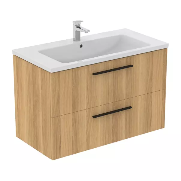 Dulap baza suspendat Ideal Standard i.life B finisaj stejar natural 2 sertare 100 cm [8]