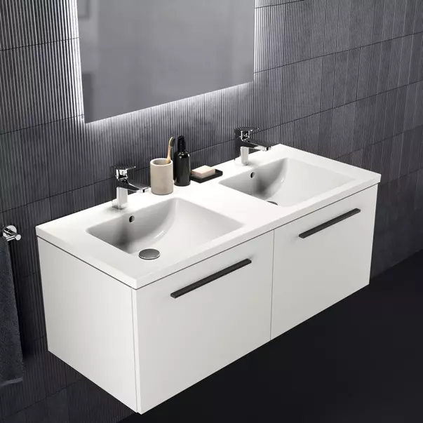 Dulap baza suspendat Ideal Standard i.life B alb mat 2 sertare 120 cm [4]