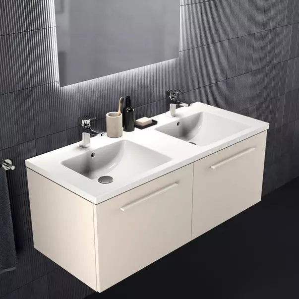 Dulap baza suspendat Ideal Standard i.life B bej nisipiu mat 2 sertare 120 cm [4]