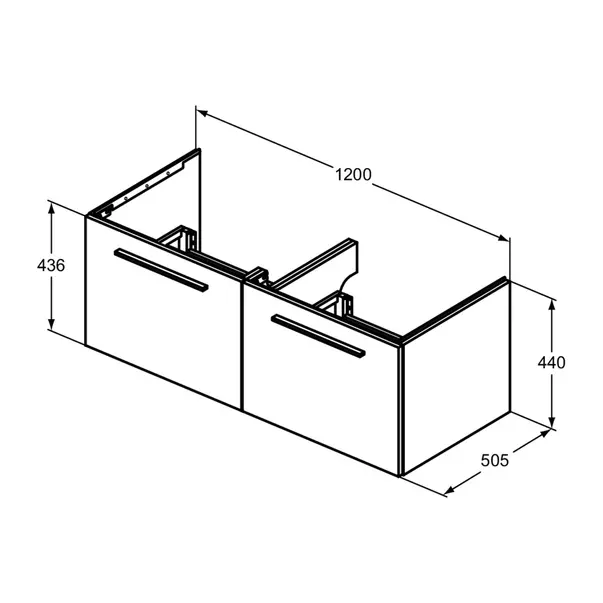 Dulap baza suspendat Ideal Standard i.life B gri quartz mat 2 sertare 120 cm [11]