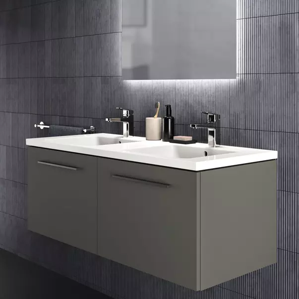 Dulap baza suspendat Ideal Standard i.life B gri quartz mat 2 sertare 120 cm [3]