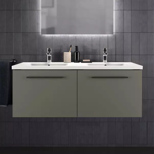 Dulap baza suspendat Ideal Standard i.life B gri quartz mat 2 sertare 120 cm [4]