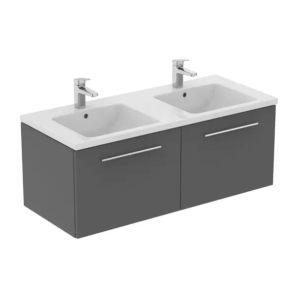 Dulap baza suspendat Ideal Standard i.life B gri quartz mat 2 sertare 120 cm [6]