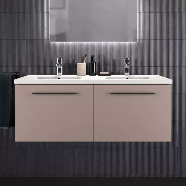Dulap baza suspendat Ideal Standard i.life B gri - bej mat 2 sertare 120 cm [2]