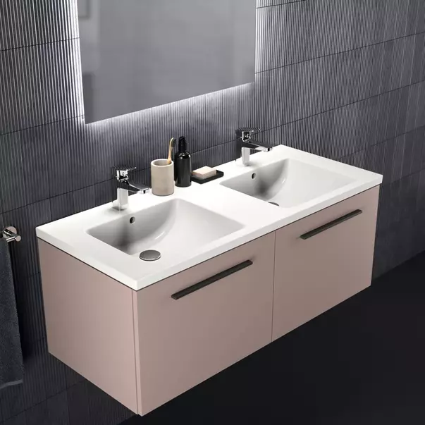 Dulap baza suspendat Ideal Standard i.life B gri - bej mat 2 sertare 120 cm [4]