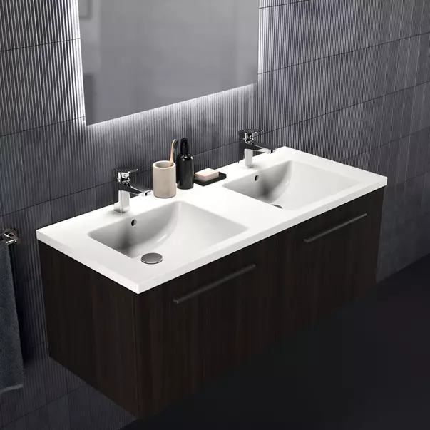 Dulap baza suspendat Ideal Standard i.life B finisaj stejar cafeniu 2 sertare 120 cm [2]