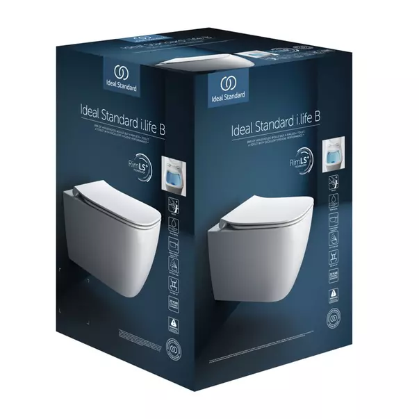 Set vas WC suspendat Ideal Standard I.Life B rimless alb si capac slim softclose [7]