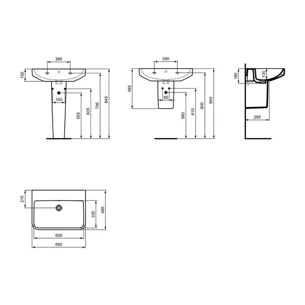 Semipiedestal pentru lavoar Ideal Standard i.life B alb lucios [9]