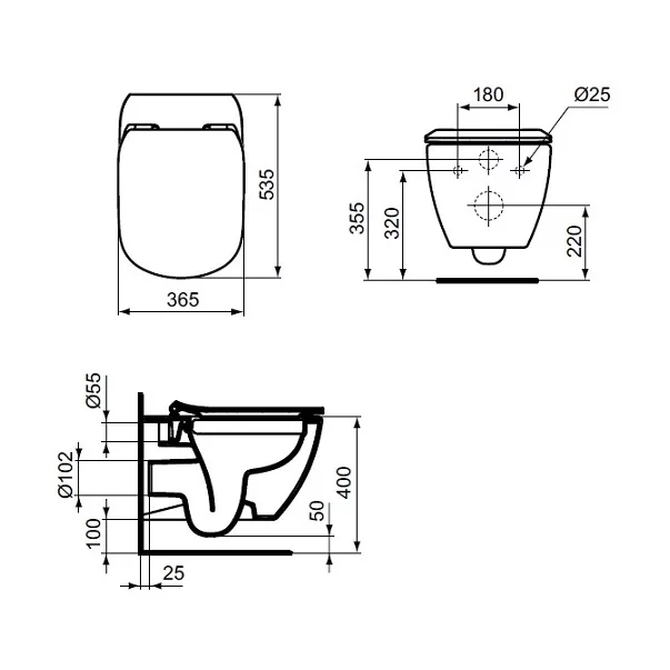 Vas wc suspendat Rimless cu functie bideu alb Ideal Standard Tesi [4]