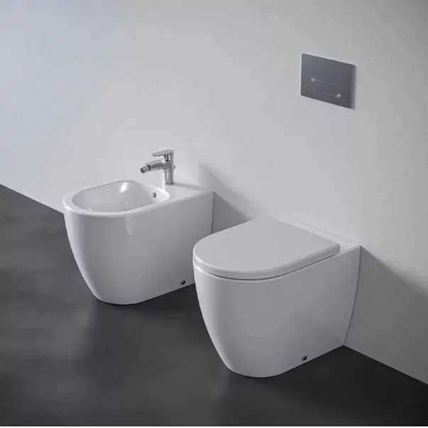 Vase wc statative - Set vas WC pe pardoseala Ideal Standard Ellisse rimless cu capac softclose alb