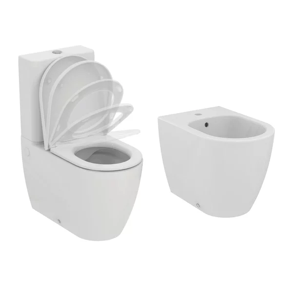 Set vas WC pe pardoseala Ideal Standard Ellisse BTW cu capac softclose alb si bideu [2]