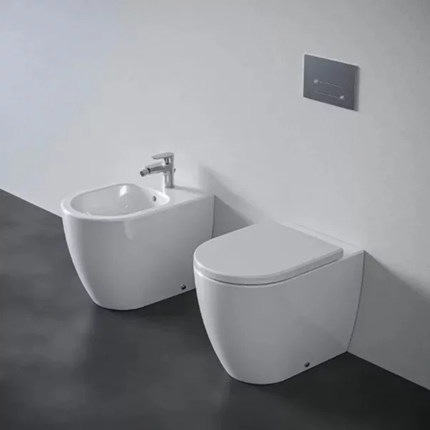 Obiecte Sanitare - Bideu pe pardoseala Ideal Standard Ellisse alb lucios