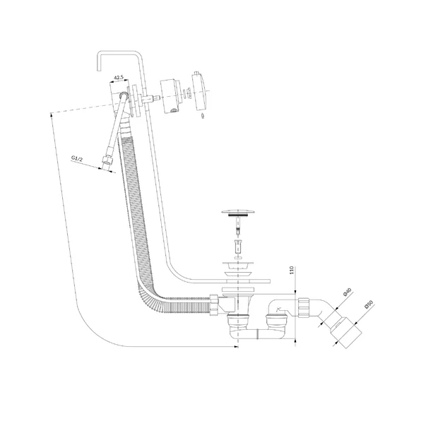 Sifon cu preaplin automat Omnires Cgs alb [2]