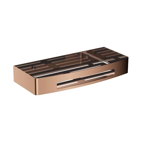Accesorii dus - Etajera pentru dus Omnires Uni finisaj cupru lucios 30x15 cm