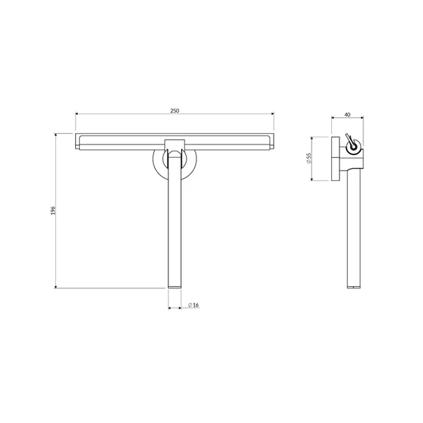 Racleta pentru sticla cu suport Omnires Uni finisaj auriu periat 25 cm [2]
