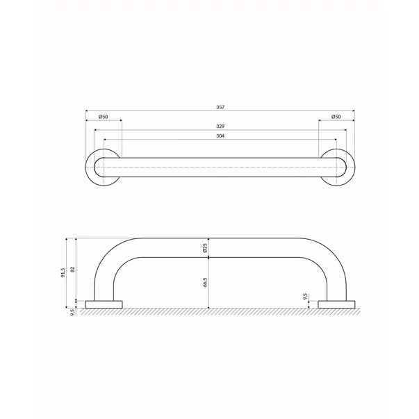 Maner de sustinere Omnires Uni finisaj crom lucios 35 cm [1]