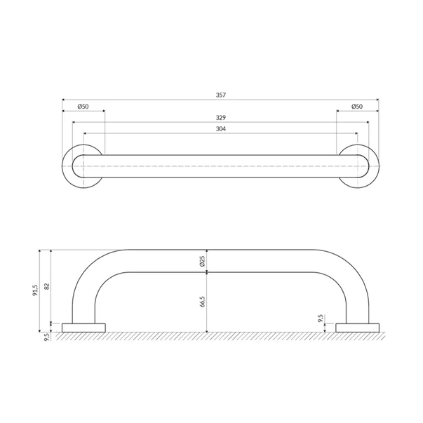 Maner de sustinere Omnires Uni finisaj nichel periat 35 cm [1]