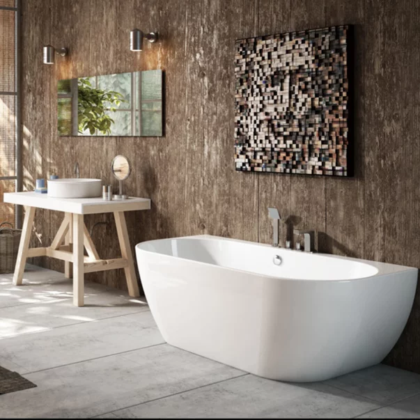 Cada freestanding Kreiner Vera 166x80 cm finisaj alb lipita de perete BTW [1]