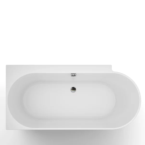Cada freestanding Kreiner Ceylon 166x80 cm finisaj alb stanga lipita de perete BTW [3]