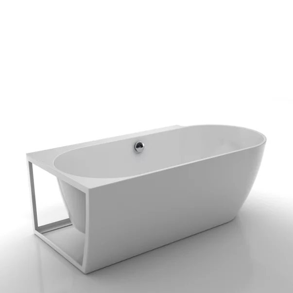 Cada freestanding Kreiner Ceylon 166x80 cm finisaj alb stanga lipita de perete BTW [5]