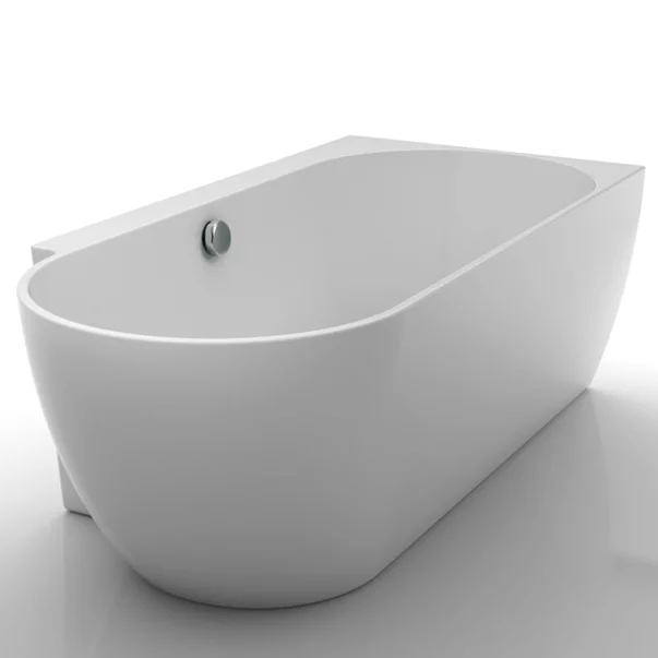 Cada freestanding Kreiner Ceylon 166x80 cm finisaj alb dreapta lipita de perete BTW [1]