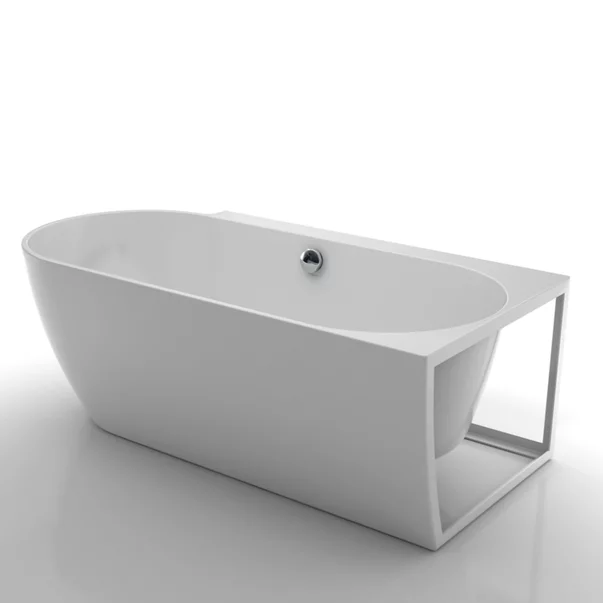 Cada freestanding Kreiner Ceylon 166x80 cm finisaj alb dreapta lipita de perete BTW [5]