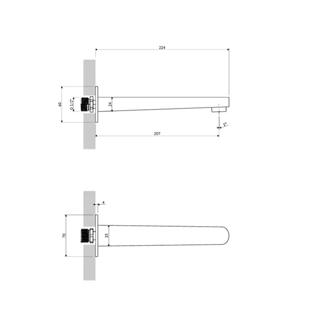 Pipa cada Omnires Contour finisaj antracit periat 21 cm [1]