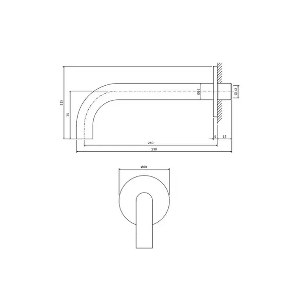 Pipa cada cupru periat Omnires Y 21 cm [2]