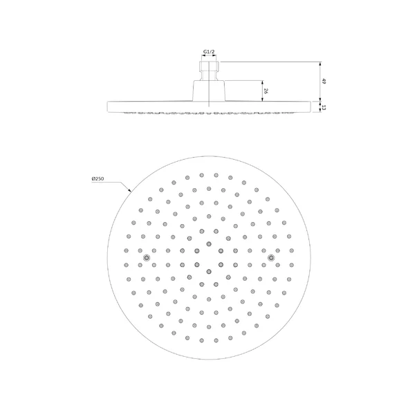 Palarie de dus rotunda Omnires Ocean 250 mm [2]