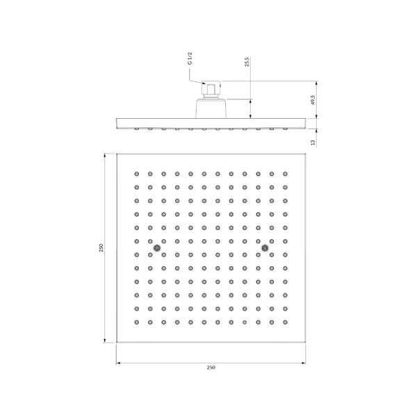 Palarie de dus patrata Omnires Ocean 250x250 mm [2]