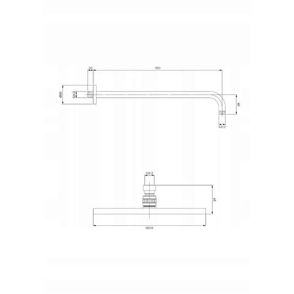Palarie de dus rotunda alama periata Omnires Slimline [2]