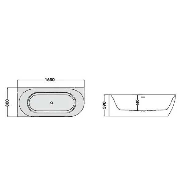 Cada freestanding Florida Balu Slim 165x80 cm dreapta [5]