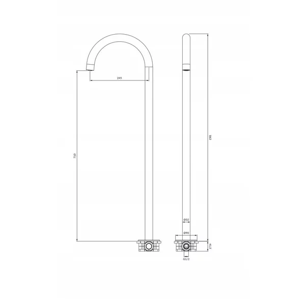Pipa cada freestanding alama periata Omnires Y [2]