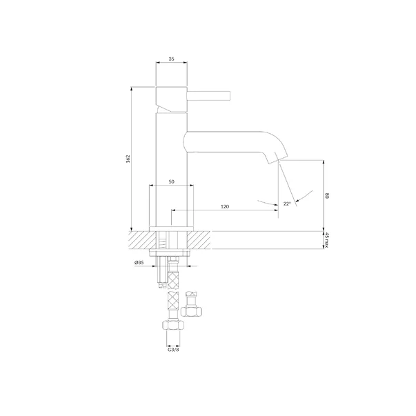 Baterie lavoar Omnires Y monocomanda lungime robinet 12 cm [4]