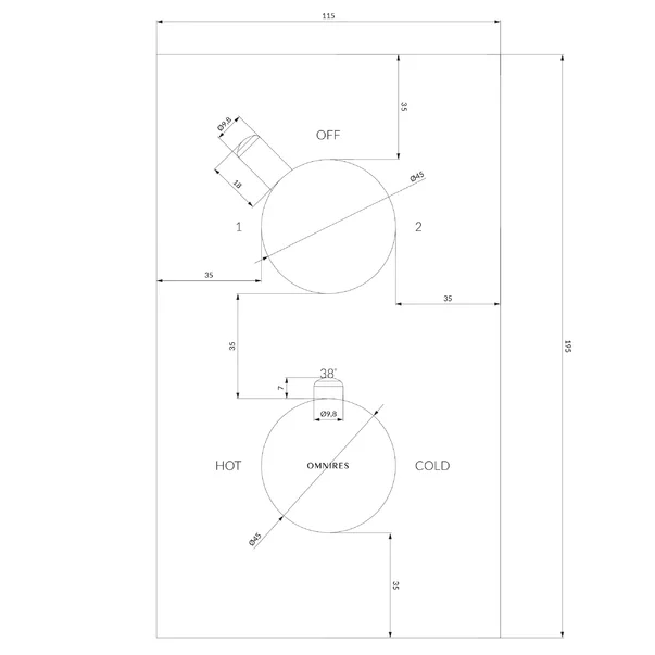Baterie cada - dus termostatata Omnires Y fara corp ingropat [2]