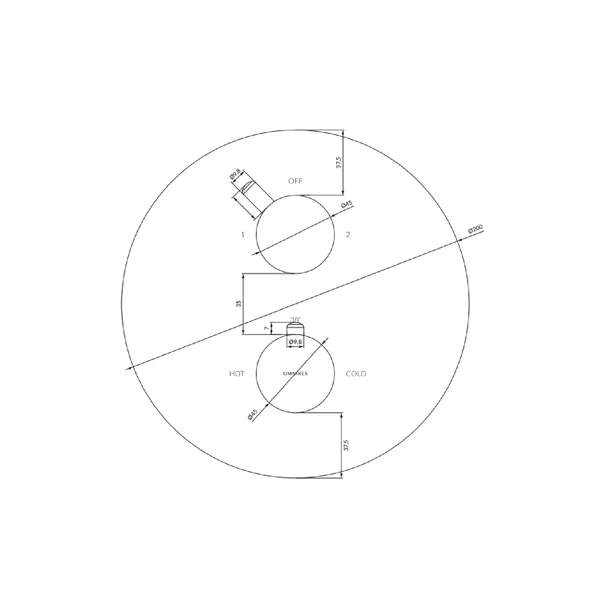 Baterie cada - dus incastrata Omnires Y termostatata fara corp ingropat [2]