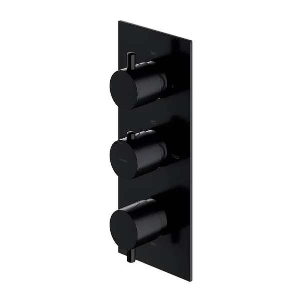 Baterie cada - dus incastrata Omnires Y termostatata negru fara corp ingropat [1]