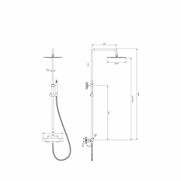 Coloana de dus cu baterie termostatata Omnires Y [2]