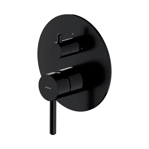 Baterii baie - Baterie cada-dus incastrata Omnires Y monocomanda finisaj negru semimat fara corp ingropat