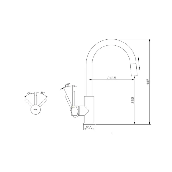 Baterie bucatarie Omnires Y inox [2]