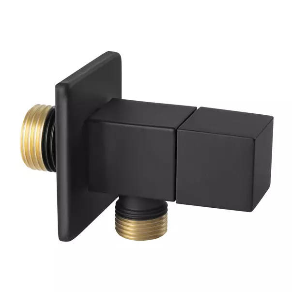 Robinet coltar Ferro 1/2”x1/2” dreptunghiular cu finisaj negru mat [1]